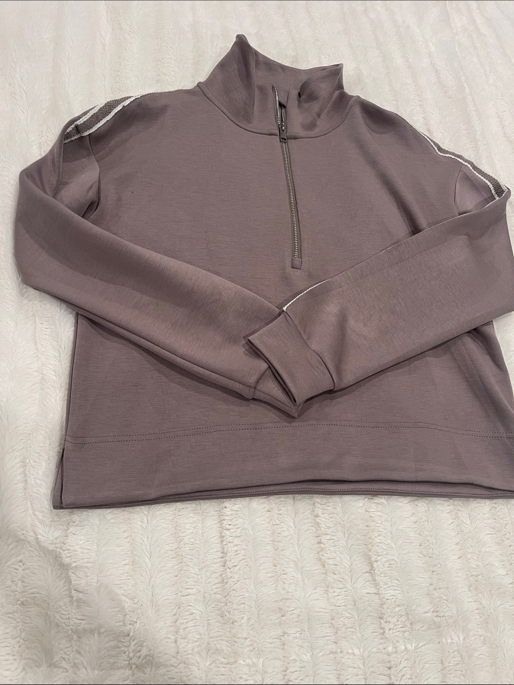 Elie Tahari women’s Zip Mock Neck Sweater - Mauve